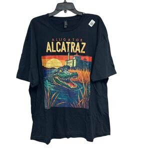 NWT New Gildan Womens 2XL Alligator Alcatraz Short Sleeve Crew Neck Tee Shirt